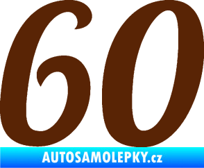 Samolepka Startovní číslo 60 typ 3 hnědá