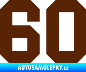 Samolepka Startovní číslo 60 hnědá