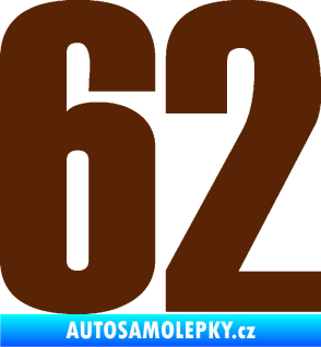 Samolepka Startovní číslo 62 typ 2  hnědá