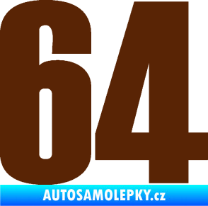 Samolepka Startovní číslo 64 typ 2    hnědá