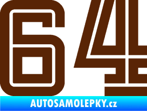 Samolepka Startovní číslo 64 typ 7 hnědá