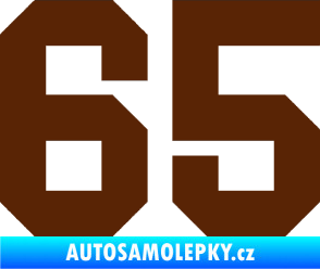 Samolepka Startovní číslo 65 hnědá