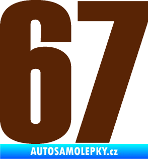Samolepka Startovní číslo 67 typ 2      hnědá