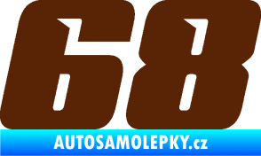Samolepka Startovní číslo 68 typ 6 hnědá