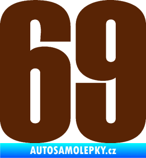 Samolepka Startovní číslo 69 typ 2        hnědá