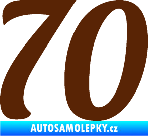 Samolepka Startovní číslo 70 typ 3  hnědá