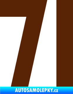 Samolepka Startovní číslo 71 hnědá
