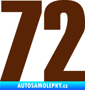 Samolepka Startovní číslo 72 typ 2   hnědá