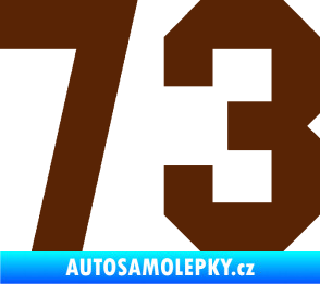 Samolepka Startovní číslo 73 hnědá
