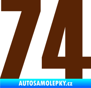 Samolepka Startovní číslo 74 typ 2     hnědá