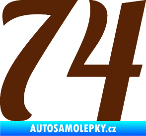 Samolepka Startovní číslo 74 typ 3   hnědá