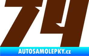 Samolepka Startovní číslo 74 typ 6 hnědá