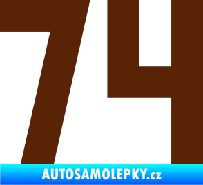 Samolepka Startovní číslo 74 hnědá