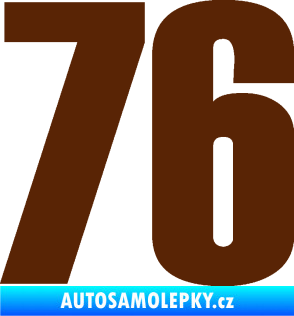 Samolepka Startovní číslo 76 typ 2       hnědá