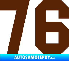 Samolepka Startovní číslo 76 hnědá