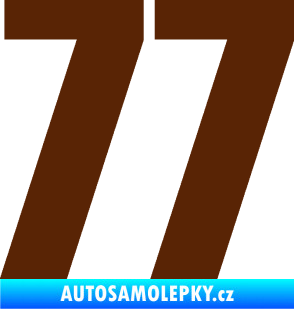 Samolepka Startovní číslo 77 typ 2        hnědá