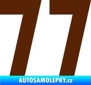Samolepka Startovní číslo 77 hnědá