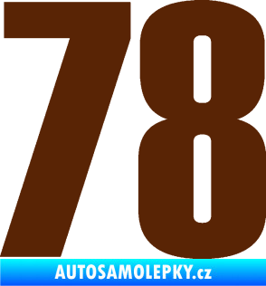 Samolepka Startovní číslo 78 typ 2         hnědá