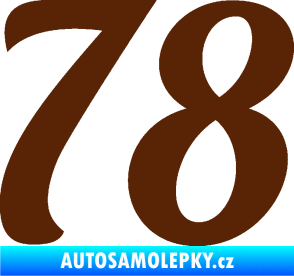 Samolepka Startovní číslo 78 typ 3   hnědá