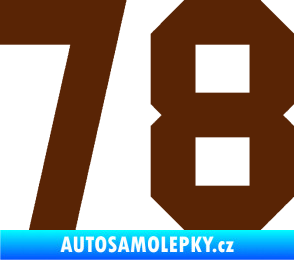 Samolepka Startovní číslo 78 hnědá
