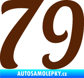 Samolepka Startovní číslo 79 typ 3   hnědá