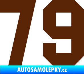 Samolepka Startovní číslo 79 hnědá