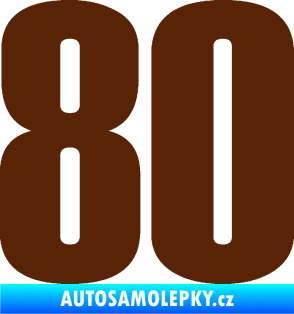 Samolepka Startovní číslo 80 typ 2           hnědá