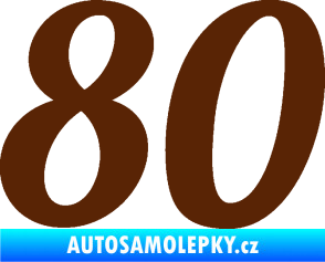 Samolepka Startovní číslo 80 typ 3   hnědá