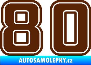 Samolepka Startovní číslo 80 typ 5 hnědá