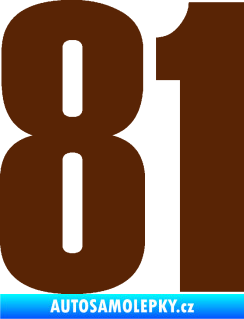 Samolepka Startovní číslo 81 typ 2 hnědá