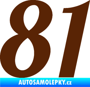 Samolepka Startovní číslo 81 typ 3   hnědá