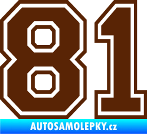 Samolepka Startovní číslo 81 typ 4 hnědá