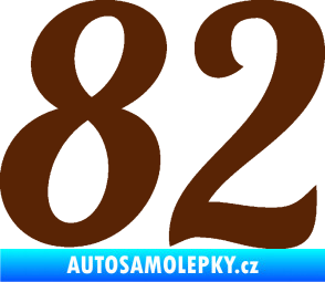 Samolepka Startovní číslo 82 typ 3   hnědá
