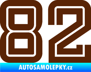 Samolepka Startovní číslo 82 typ 7 hnědá