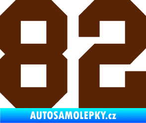 Samolepka Startovní číslo 82 hnědá