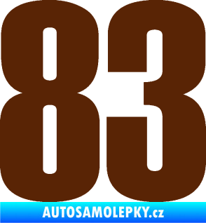 Samolepka Startovní číslo 83 typ 2   hnědá