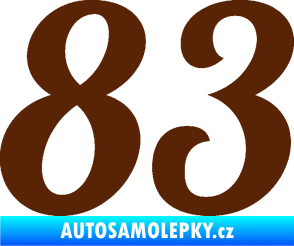 Samolepka Startovní číslo 83 typ 3   hnědá