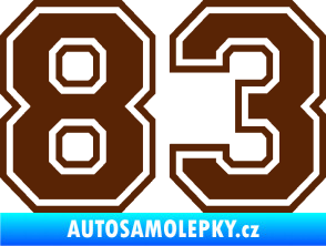 Samolepka Startovní číslo 83 typ 4 hnědá