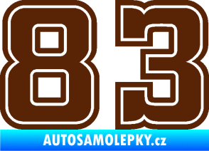 Samolepka Startovní číslo 83 typ 5 hnědá