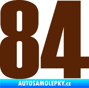 Samolepka Startovní číslo 84 typ 2    hnědá