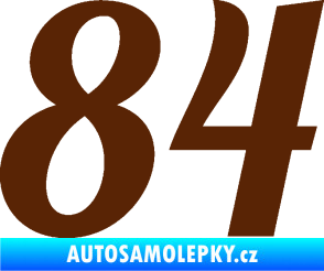 Samolepka Startovní číslo 84 typ 3  hnědá
