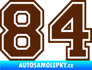 Samolepka Startovní číslo 84 typ 4 hnědá