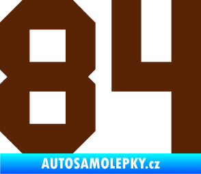 Samolepka Startovní číslo 84 hnědá