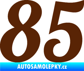 Samolepka Startovní číslo 85 typ 3   hnědá