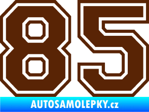 Samolepka Startovní číslo 85 typ 4 hnědá