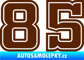 Samolepka Startovní číslo 85 typ 5 hnědá