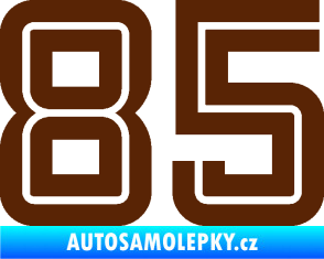 Samolepka Startovní číslo 85 typ 7 hnědá