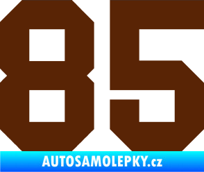 Samolepka Startovní číslo 85 hnědá