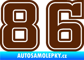 Samolepka Startovní číslo 86 typ 5 hnědá