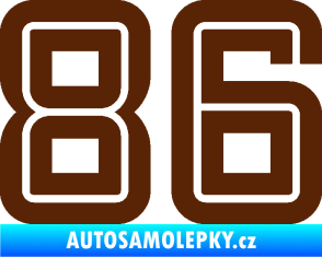Samolepka Startovní číslo 86 typ 7 hnědá